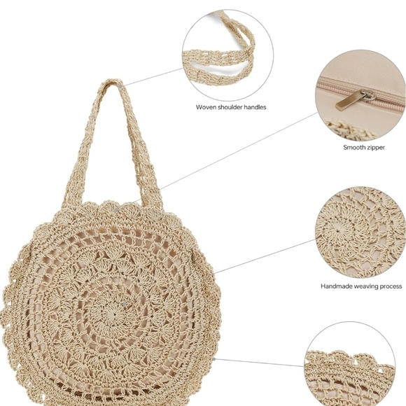NWT Stylish Round Beach Bag. - Picture 5 of 9